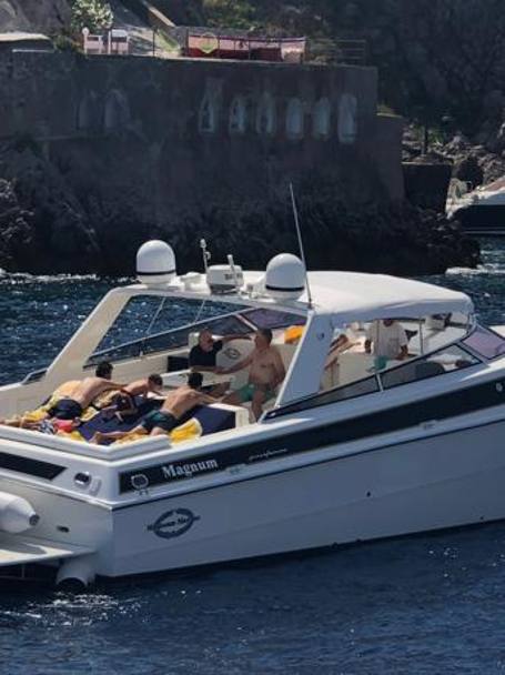 Aurelio De Laurentiis e Carlo Ancelotti sullo yacht. RomaPress